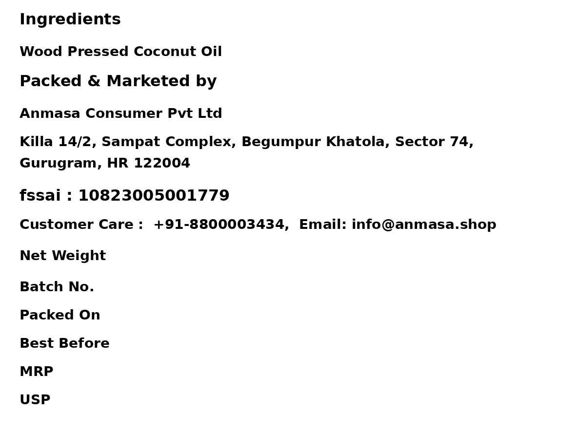 Wood Pressed Coconut Oil