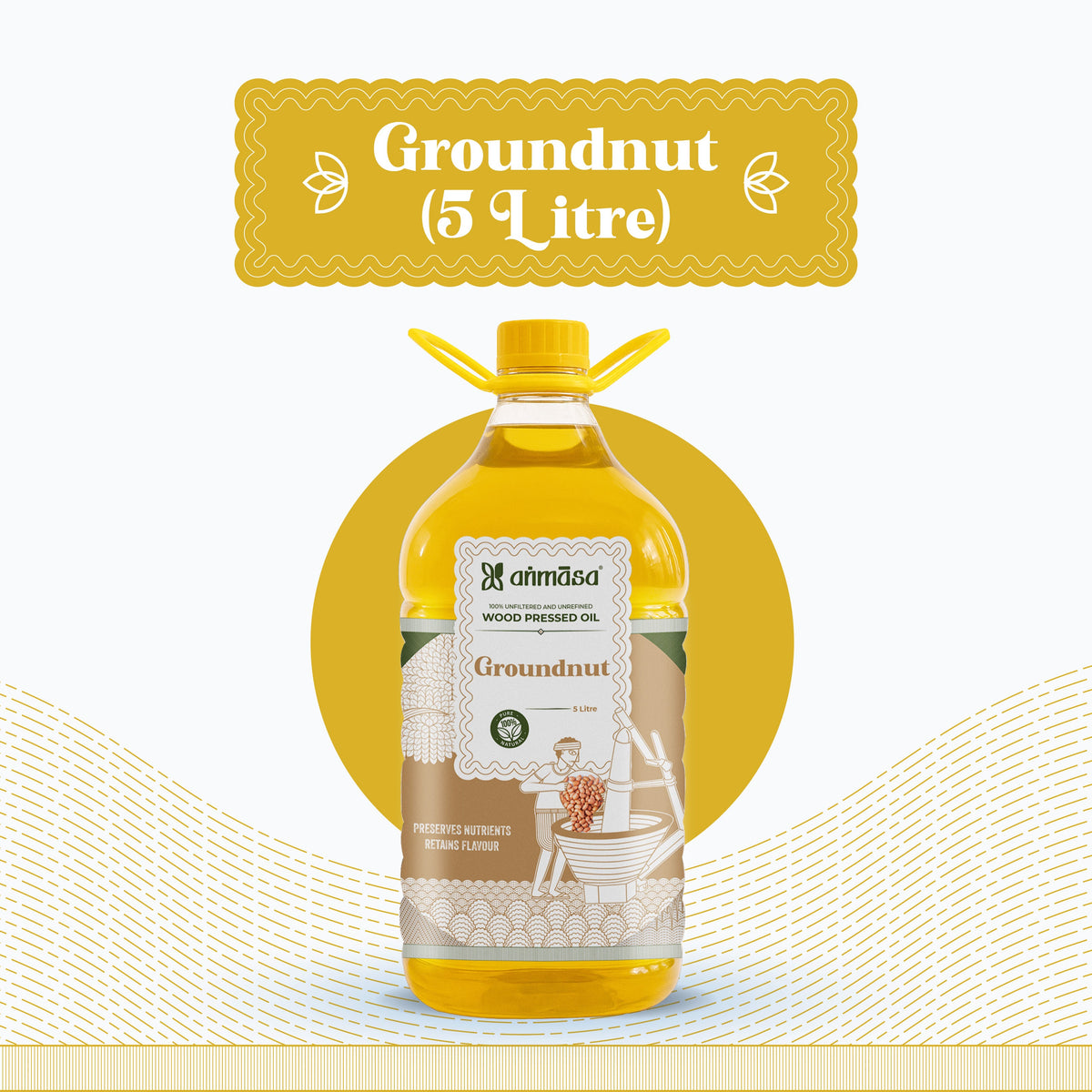 5 L,Wood-Pressed Groundnut Oil