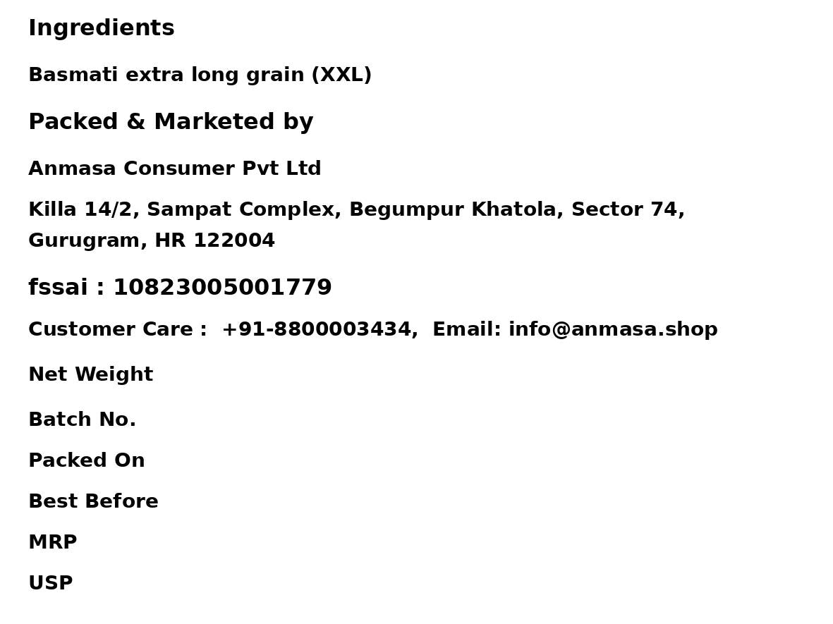 Basmati Extra Long Rice
