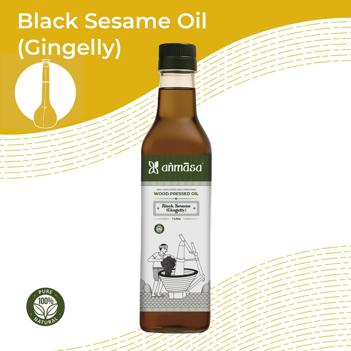 Wood-Pressed Sesame Oil.
