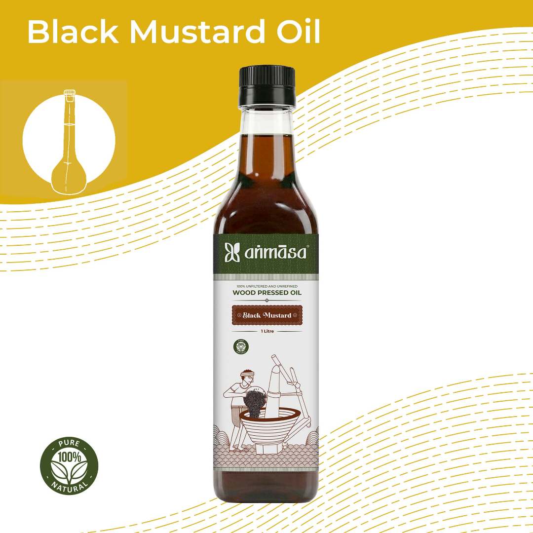 Wood-Pressed Black Mustard Oil.