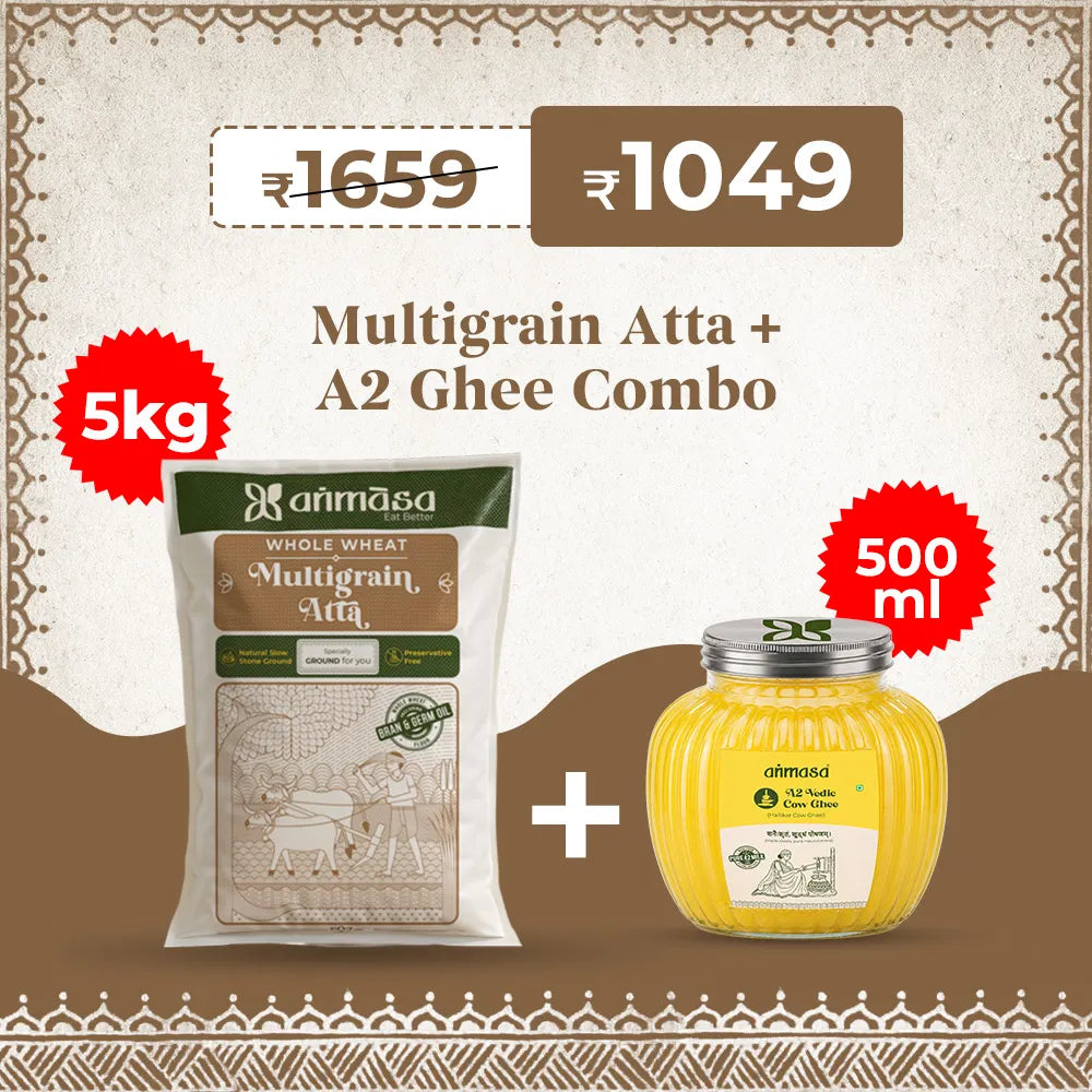 5 kg Multigrain Atta + 500 ml A2 Ghee Combo