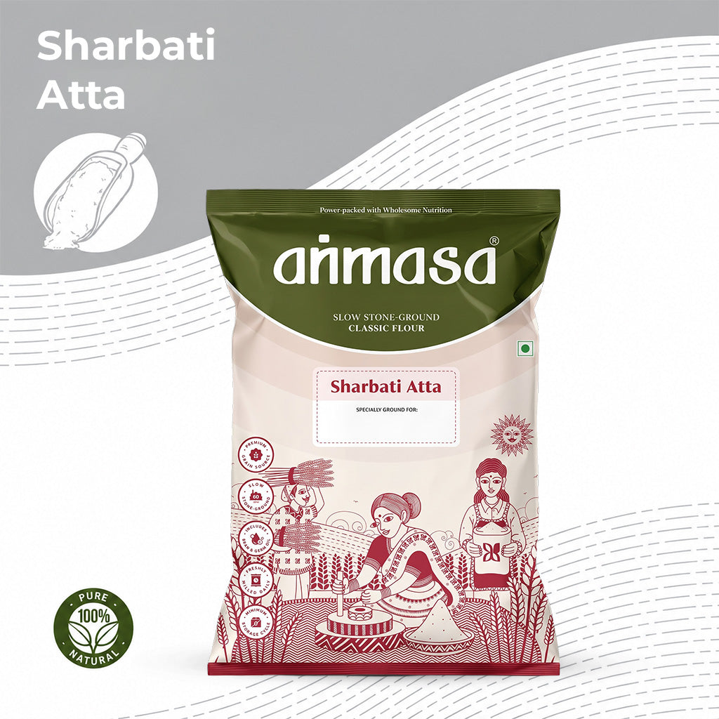 Whole Wheat Sharbati Atta.