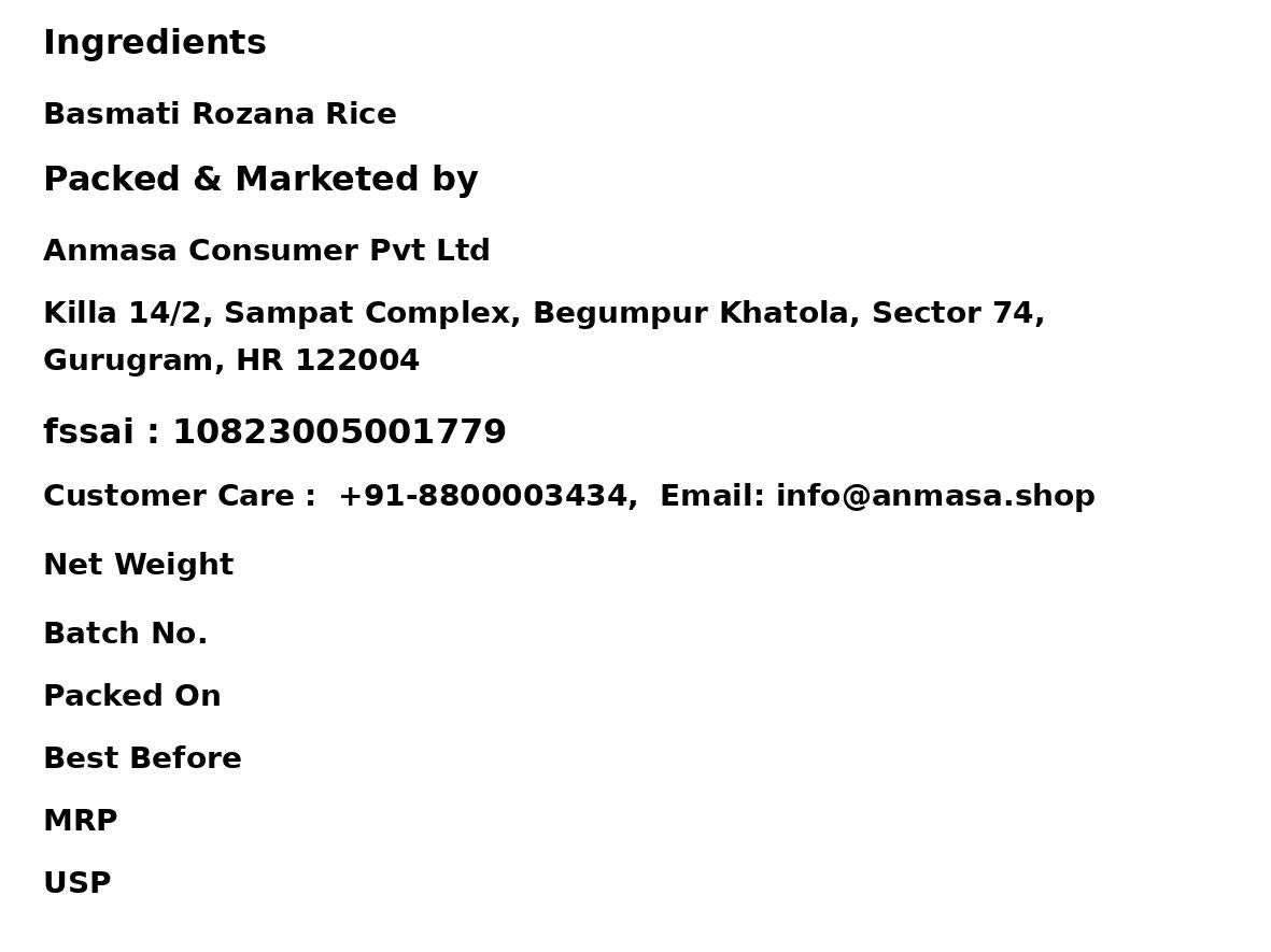 Basmati Rozana Rice