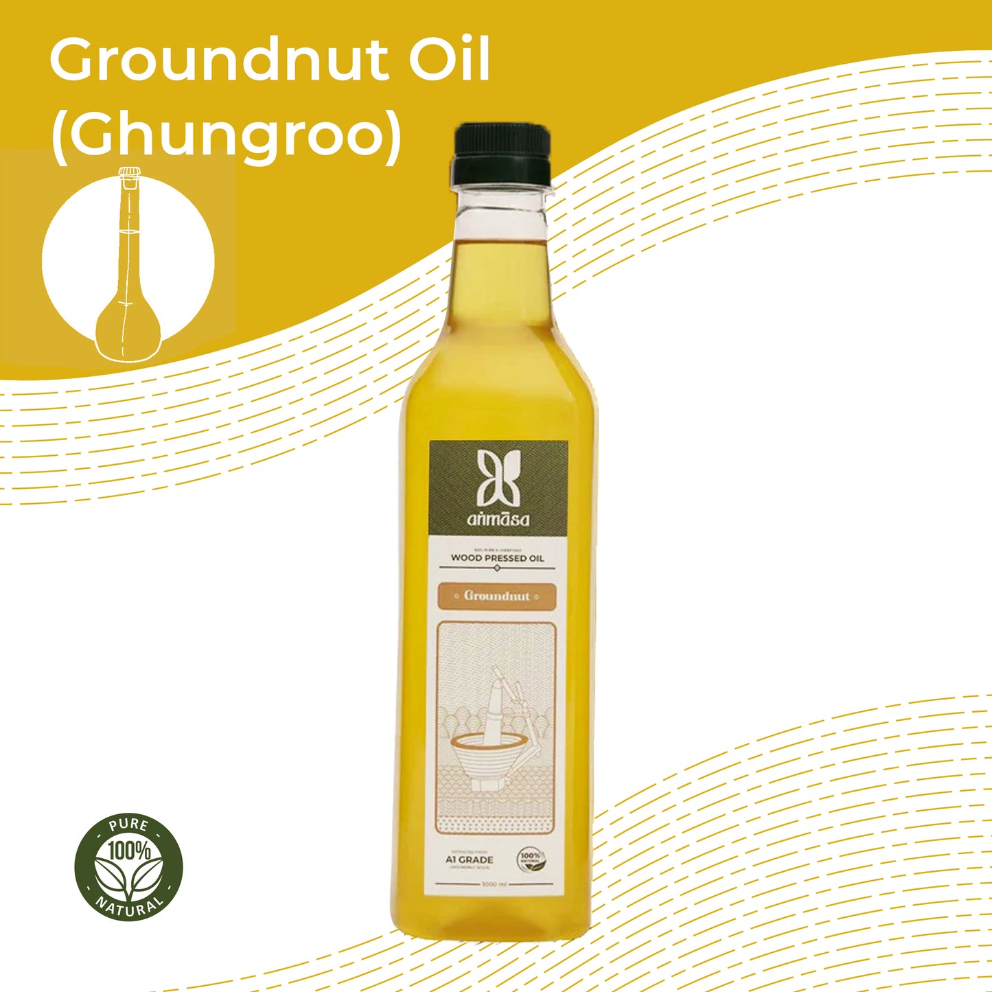 Wood Pressed Groundnut/Peanut Oil