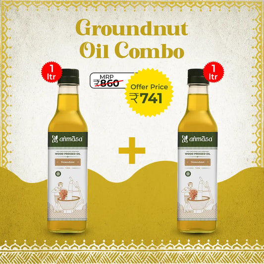 Wood-Pressed Groundnut/Peanut Oil 1 ltr (Pack of 2)