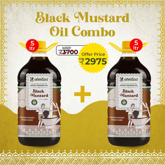 Wood Pressed Black Mustard Oil 5 ltr (Pack of 2)