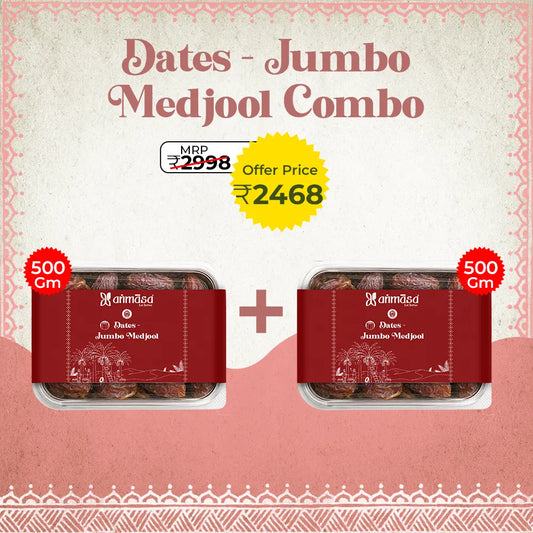 Dates Medjool Jumbo. 500 gm (Pack of 2)