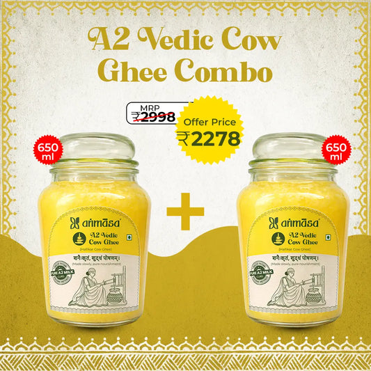 A2 Vedic Cow Ghee 650 ml (Pack of 2)