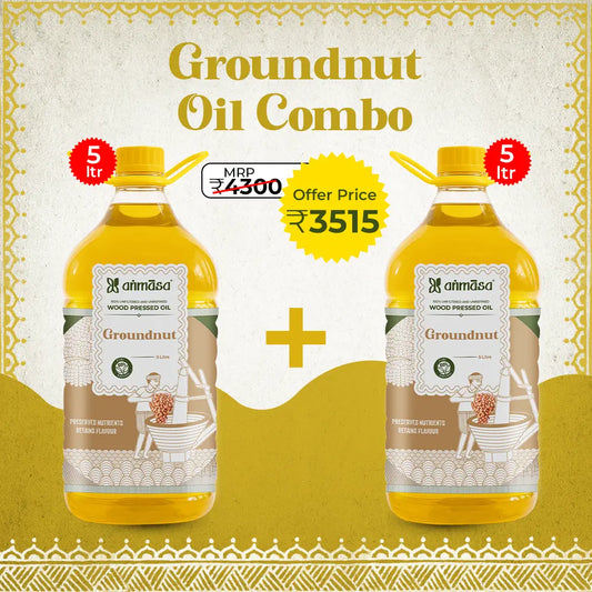 Wood-Pressed Groundnut/Peanut Oil 5 ltr (Pack of 2)