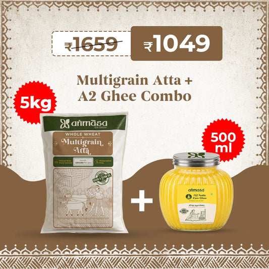 5 kg Multigrain Atta + 500 ml A2 Ghee Combo