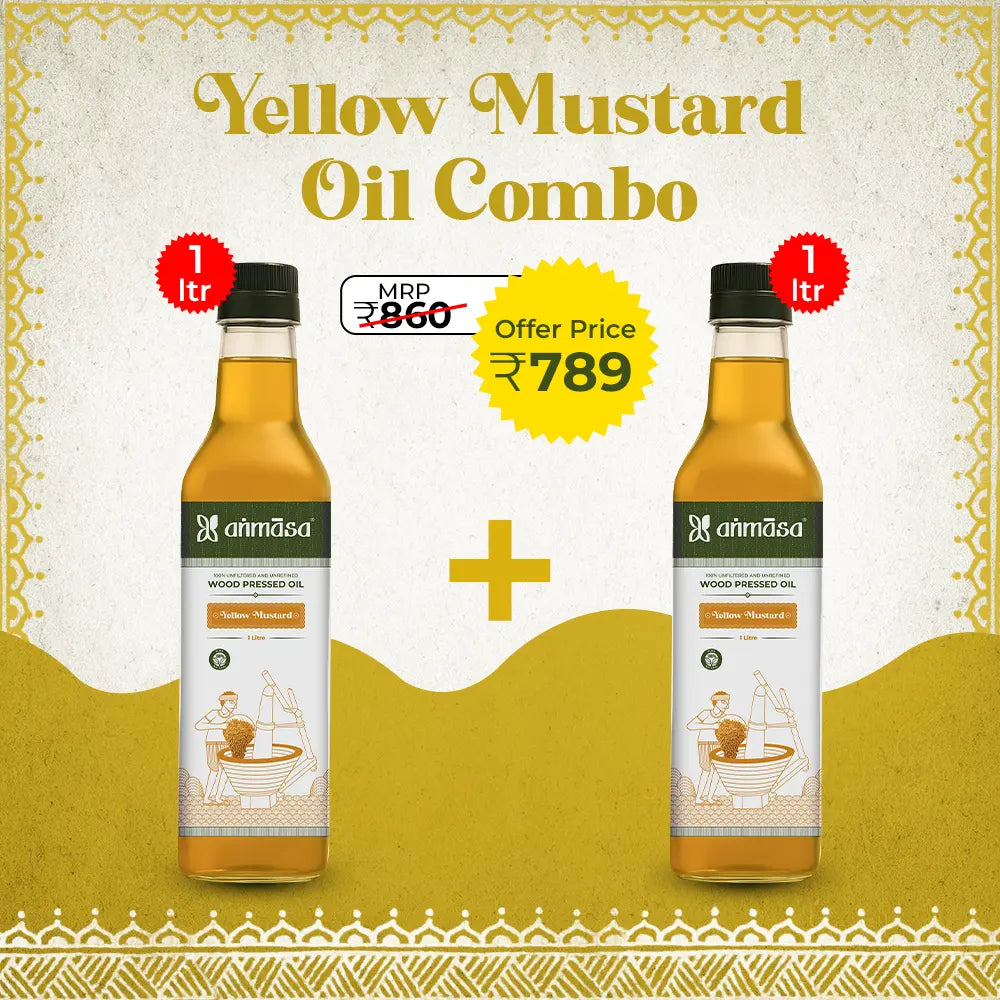 Wood-Pressed Yellow Mustard Oil 1 ltr (Pack of 2)