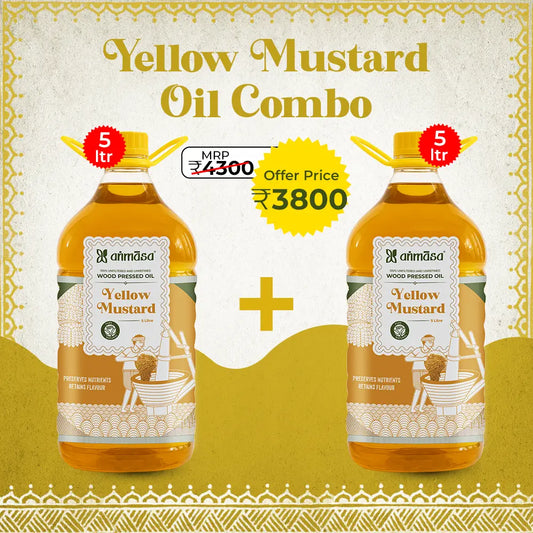 Wood-Pressed Yellow Mustard Oil 5 ltr (Pack of 2)